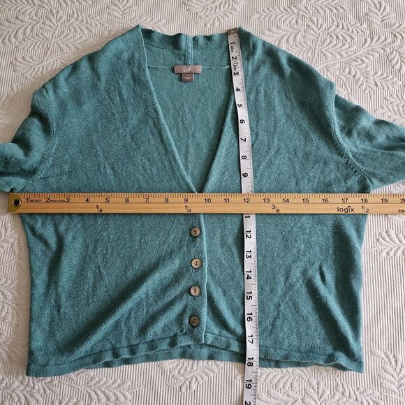 J. JILL Cardigan Size Small Sweater V-Neck Linen Blend Long Sleeve - Picture 5 of 8